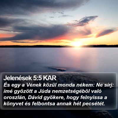 Jelenések 5:5 KAR Bible Verse Image