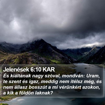 Jelenések 6:10 KAR Bible Verse Image