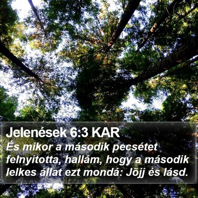 Jelenések 6:3 KAR Bible Verse Image