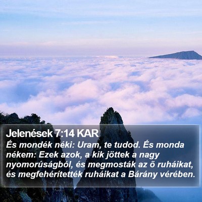 Jelenések 7:14 KAR Bible Verse Image