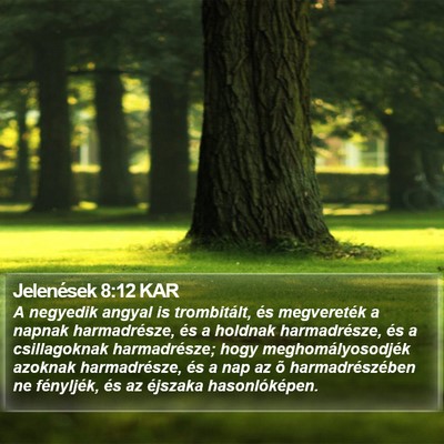 Jelenések 8:12 KAR Bible Verse Image