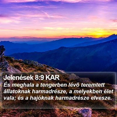 Jelenések 8:9 KAR Bible Verse Image