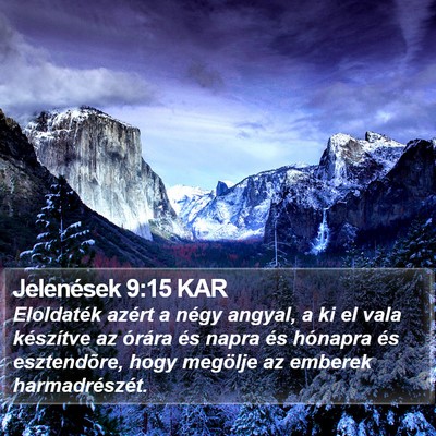 Jelenések 9:15 KAR Bible Verse Image