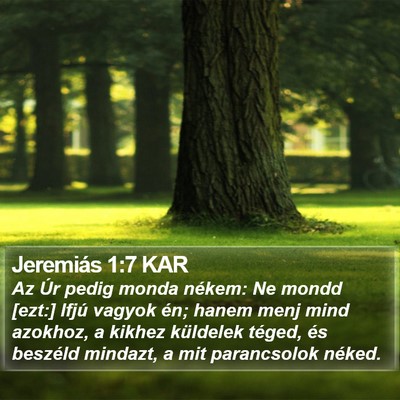 Jeremiás 1:7 KAR Bible Verse Image