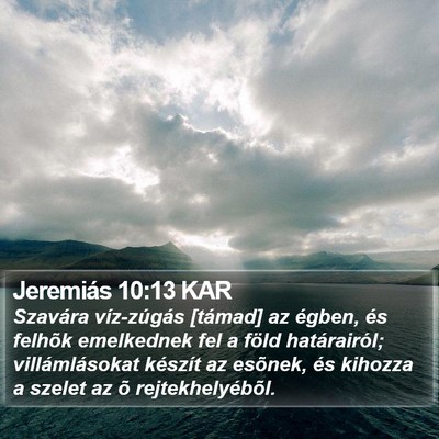 Jeremiás 10:13 KAR Bible Verse Image
