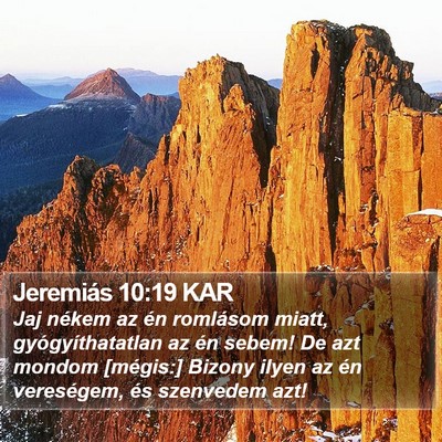 Jeremiás 10:19 KAR Bible Verse Image