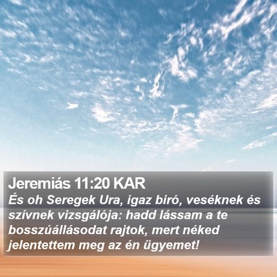 Jeremiás 11:20 KAR Bible Verse Image