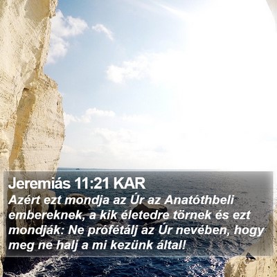 Jeremiás 11:21 KAR Bible Verse Image