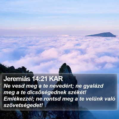 Jeremiás 14:21 KAR Bible Verse Image
