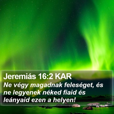 Jeremiás 16:2 KAR Bible Verse Image