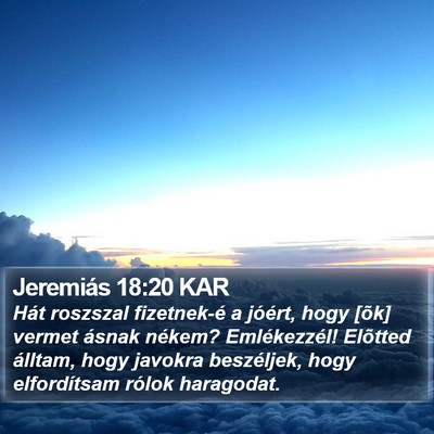 Jeremiás 18:20 KAR Bible Verse Image