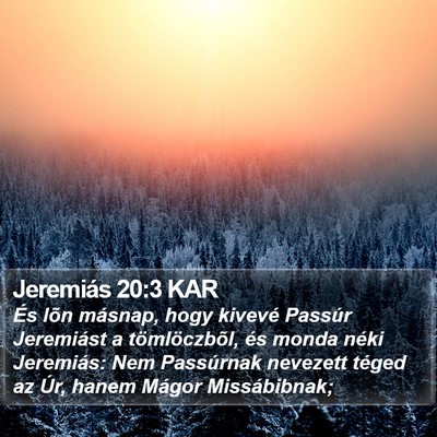 Jeremiás 20:3 KAR Bible Verse Image
