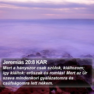 Jeremiás 20:8 KAR Bible Verse Image