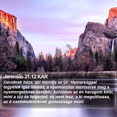 Jeremiás 21:12 KAR Bible Verse Image