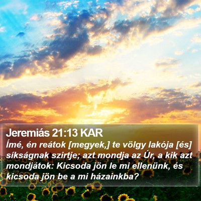 Jeremiás 21:13 KAR Bible Verse Image