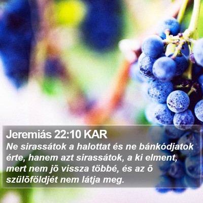Jeremiás 22:10 KAR Bible Verse Image
