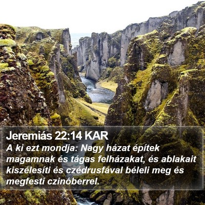 Jeremiás 22:14 KAR Bible Verse Image
