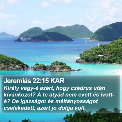 Jeremiás 22:15 KAR Bible Verse Image