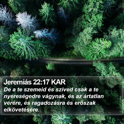 Jeremiás 22:17 KAR Bible Verse Image