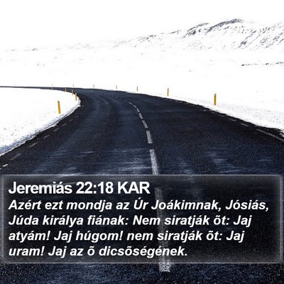 Jeremiás 22:18 KAR Bible Verse Image