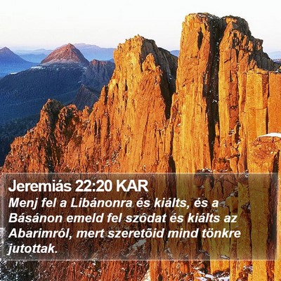 Jeremiás 22:20 KAR Bible Verse Image