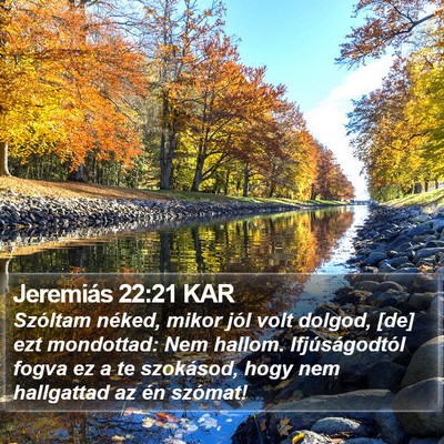 Jeremiás 22:21 KAR Bible Verse Image