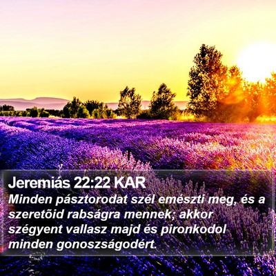 Jeremiás 22:22 KAR Bible Verse Image