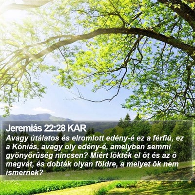 Jeremiás 22:28 KAR Bible Verse Image