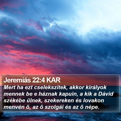 Jeremiás 22:4 KAR Bible Verse Image
