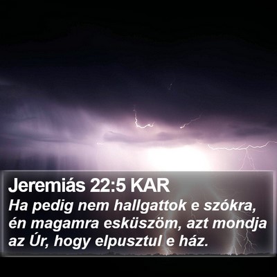 Jeremiás 22:5 KAR Bible Verse Image
