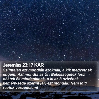 Jeremiás 23:17 KAR Bible Verse Image