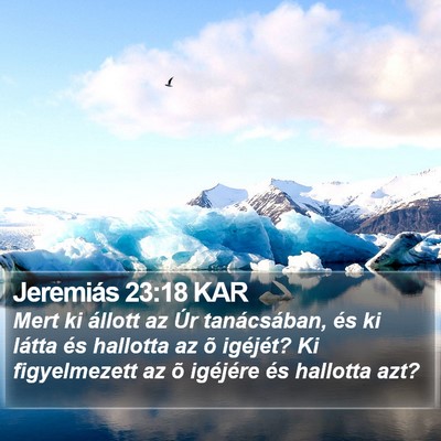 Jeremiás 23:18 KAR Bible Verse Image