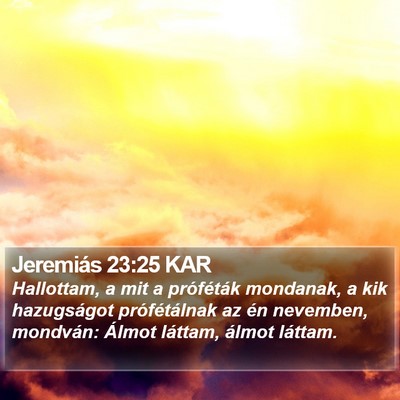 Jeremiás 23:25 KAR Bible Verse Image