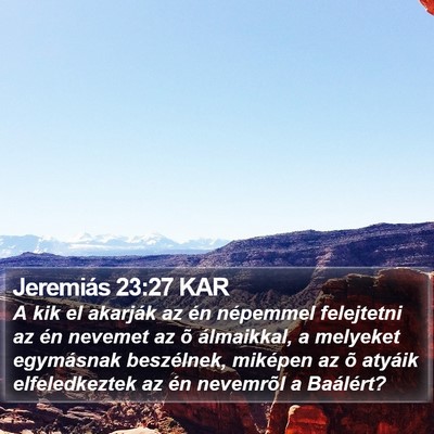 Jeremiás 23:27 KAR Bible Verse Image