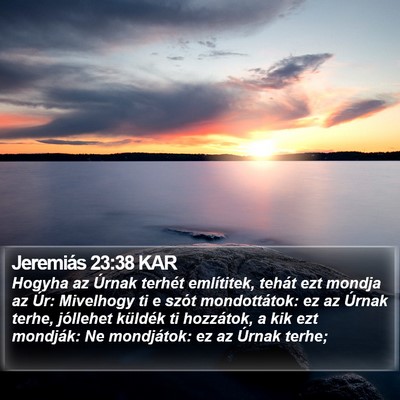 Jeremiás 23:38 KAR Bible Verse Image
