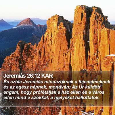 Jeremiás 26:12 KAR Bible Verse Image