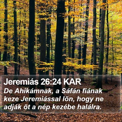 Jeremiás 26:24 KAR Bible Verse Image