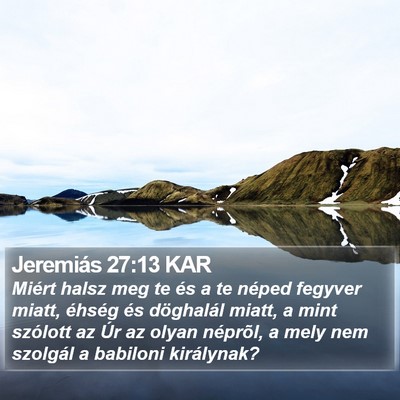 Jeremiás 27:13 KAR Bible Verse Image
