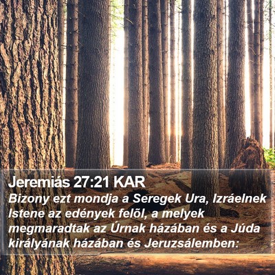 Jeremiás 27:21 KAR Bible Verse Image