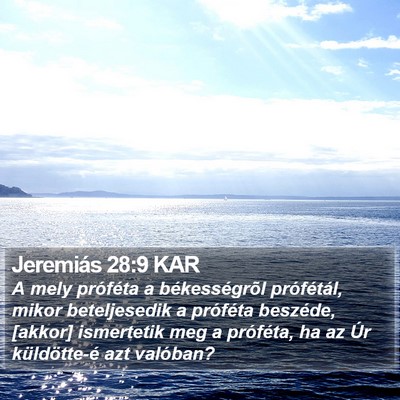Jeremiás 28:9 KAR Bible Verse Image