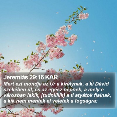 Jeremiás 29:16 KAR Bible Verse Image