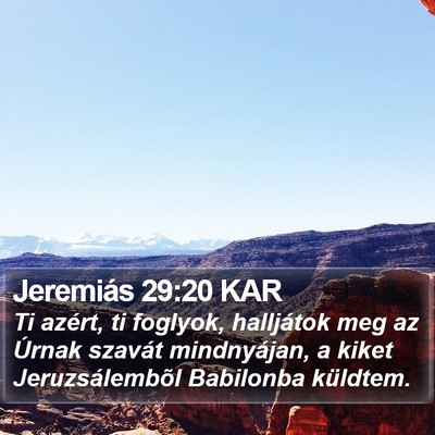Jeremiás 29:20 KAR Bible Verse Image