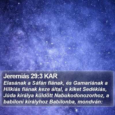 Jeremiás 29:3 KAR Bible Verse Image
