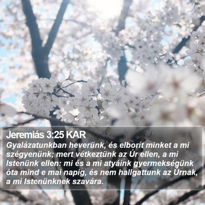 Jeremiás 3:25 KAR Bible Verse Image