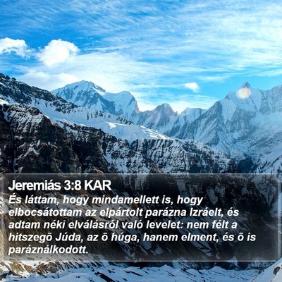 Jeremiás 3:8 KAR Bible Verse Image