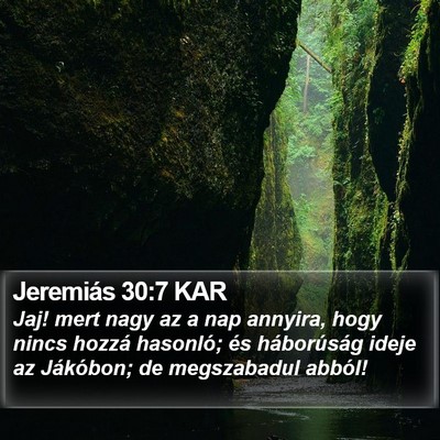 Jeremiás 30:7 KAR Bible Verse Image