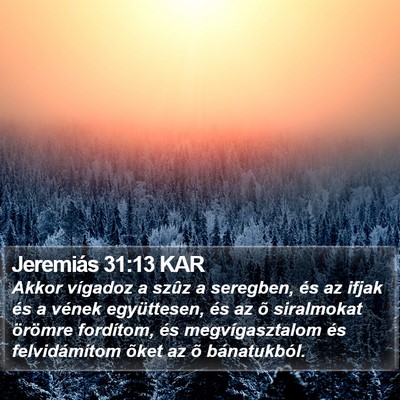 Jeremiás 31:13 KAR Bible Verse Image