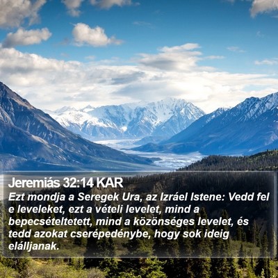 Jeremiás 32:14 KAR Bible Verse Image