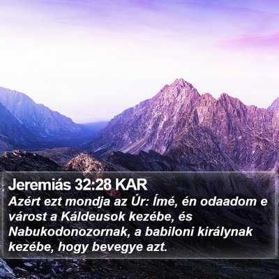 Jeremiás 32:28 KAR Bible Verse Image