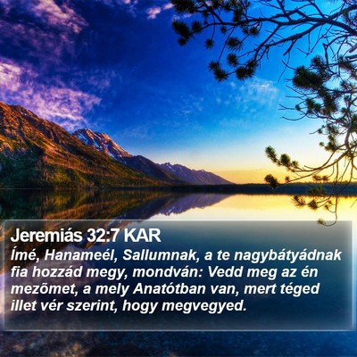 Jeremiás 32:7 KAR Bible Verse Image